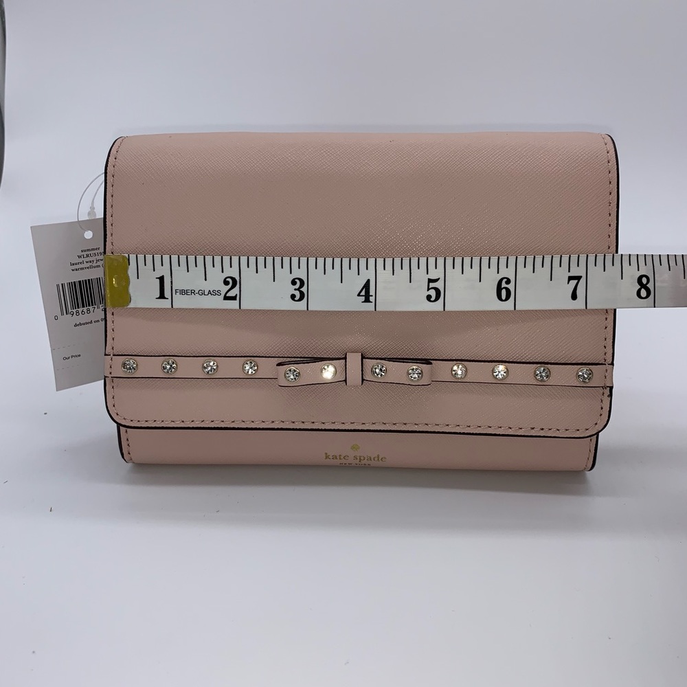 Kate Spade ♠️ Soft Pink Jeweled Crossbody Wallet - Picture 7 of 8